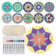 thumbnail image 1 of 22 pcs Wood Painting Set Mandala 10 Mandala Unfinished Wood Cutouts with 12 Pens, 1 of 5
