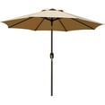 thumbnail image 1 of Parasol de Patio Extérieur 9 Pi (2,7 m), Parasol de Table Extérieur, Parasol de Cour, Parasol de Marché avec 8 Nervures Robustes, Inclinaison à Bouton-Poussoir et Manivelle, 1 of 6