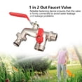 thumbnail image 4 of Grifo De Doble Válvula, 1 En 2 Salidas, Grifo Para Lavadora, Fijación Segura, aleación De Zinc Para Tubería De Agua, 4 of 7