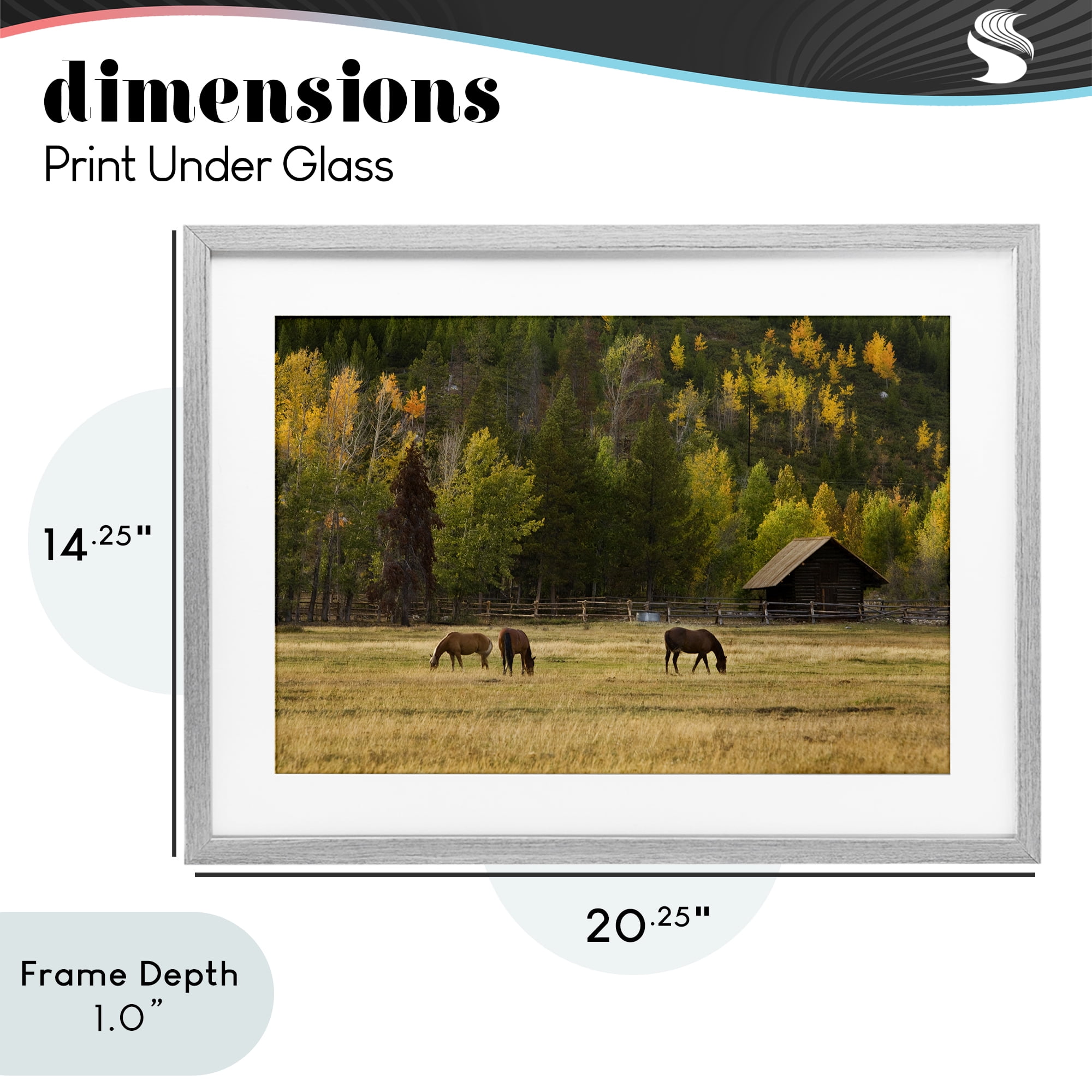 Stupell Industries Horses In Jackson Hole Gray Framed Print Under Glass, design by Scott Stulberg