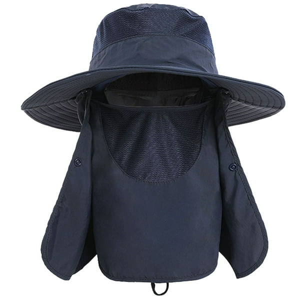 Sombreros de pesca para hombres y mujeres, protección UV para exteriores, protección solar, sombrero de ala ancha con protector facial y cubierta para el cuello Adepaton BST3008062-2
