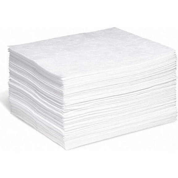 Spilltech Sorbent Pad, 20 gal, 15 in x 18 in, Oil, White, Polypropylene WP-M