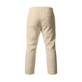 thumbnail image 5 of UAMVSH Men's Linen Capri Pants Casual Elastic Waist Drawstring Beach Shorts Summer Hawaiian Below Knee Long Shorts with Pockets, 5 of 6