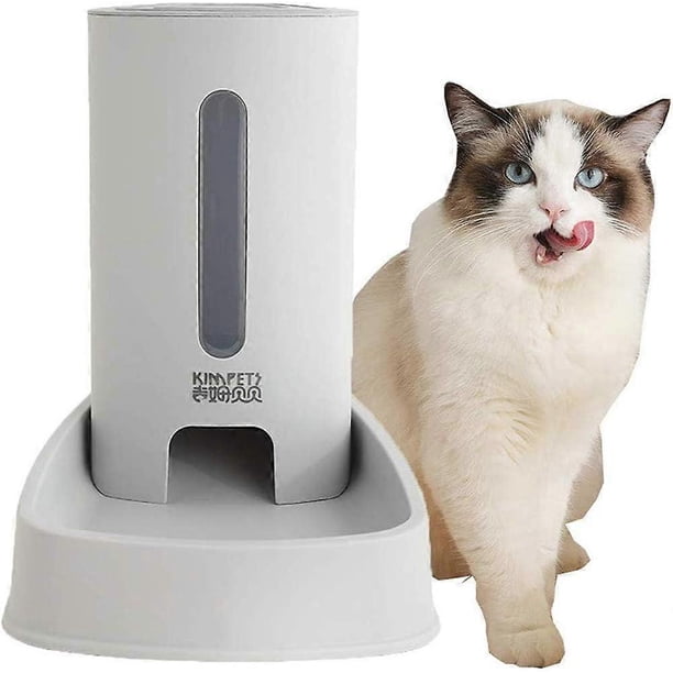 Automatic Cat Food Feeder Dog Feeder Puppies Dog Water Bowl Gray,Food Feeder