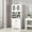 White, variant on Barara King Large Floor Storage Cabinet with Acrylic Doors and 3 Cubes, Tall Bathroom Organizer for Laundry, White