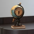 thumbnail image 6 of Tongina Globe Figurine Desktop Clock Table Clock Tabletop Ornament Sculpture for Centerpiece Living Room Desk Shelf Housewarming Gift Blue, 6 of 8
