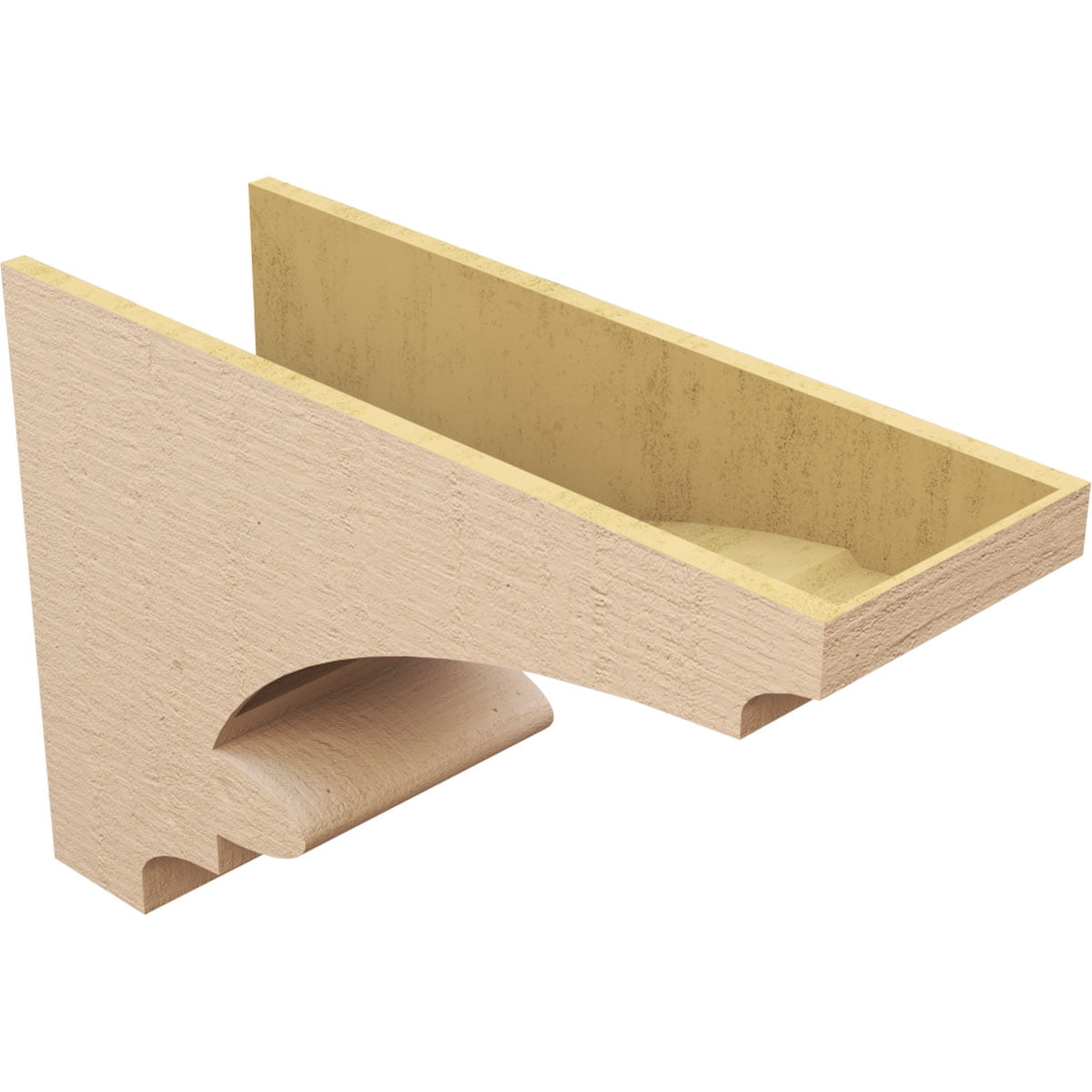 12"W x 36"D x 24"H Classic Diane Rough Cedar Woodgrain TimberThane Corbel, Primed Tan