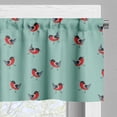 thumbnail image 5 of Ambesonne Vintage Winter Valance & Curtain, Bullfinch Birds Xmas, 55"x36", Pale Teal and Vermilion, 5 of 7