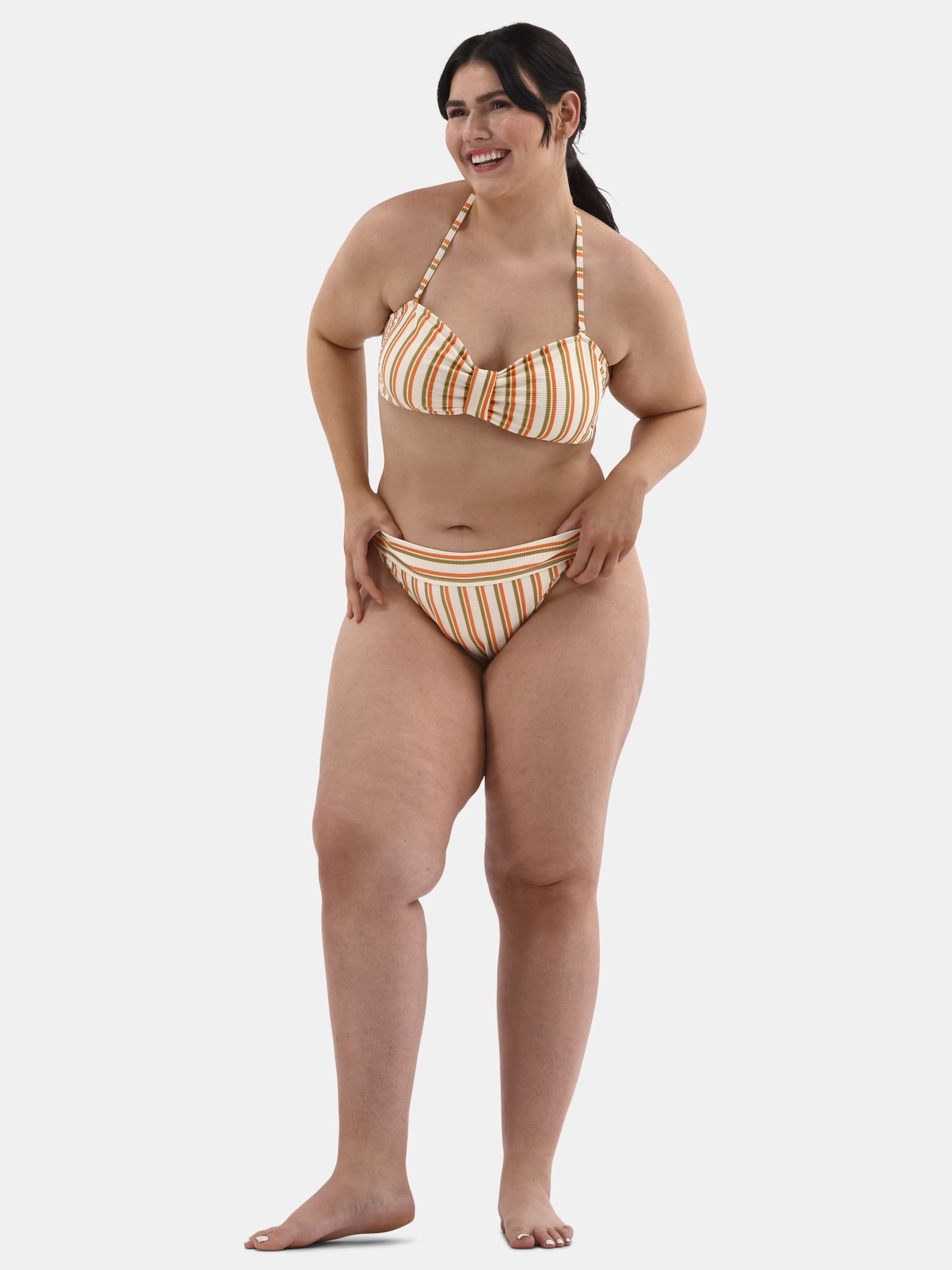 No Boundaries Women's Horizon Hues Cinched Bandeau Bikini Top, Sizes XXS-XXL