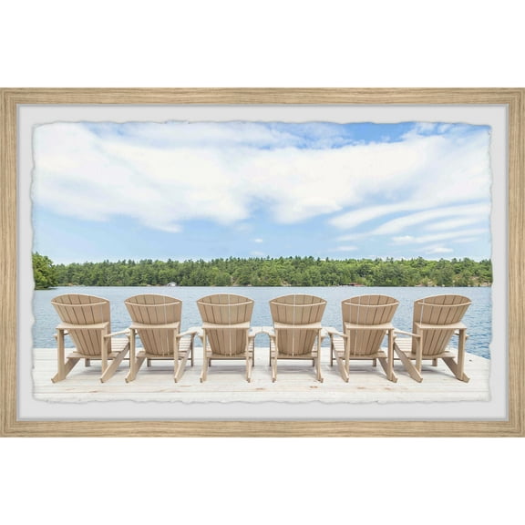 Marmont Hill Chairs by the Lake Framed Painting Print
