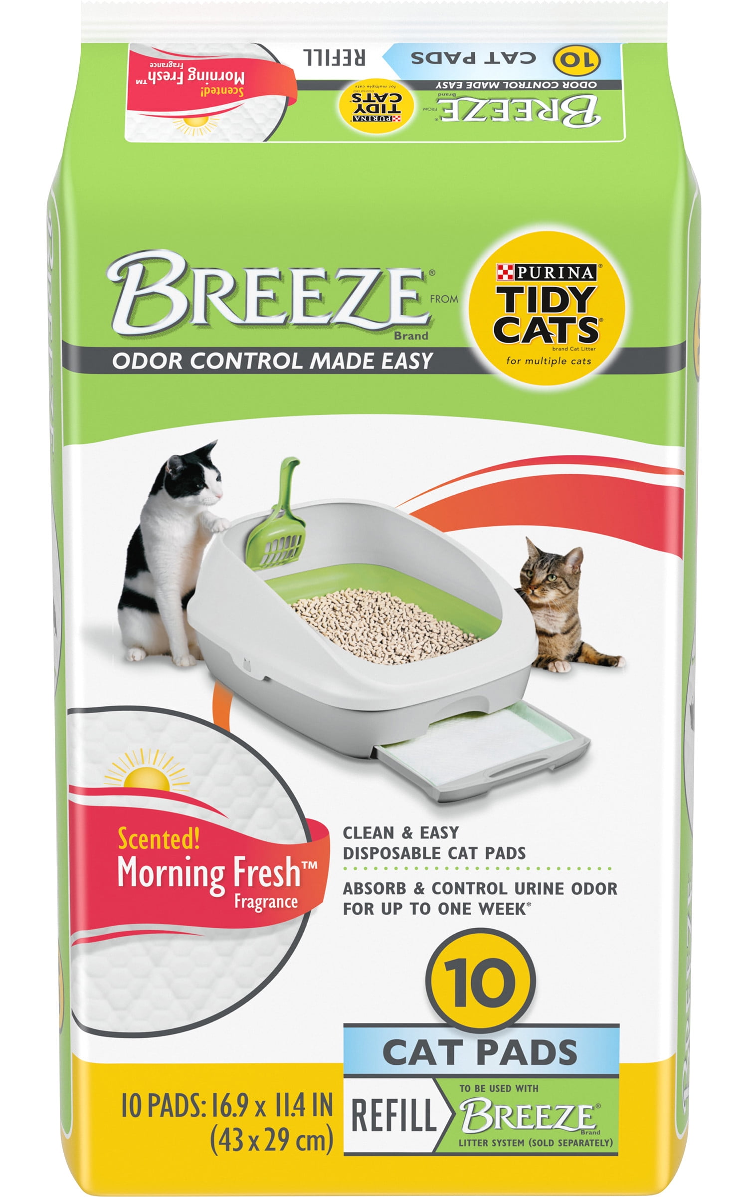 Purina Tidy Cats Breeze Cat Pad Refills, Morning Fresh Fragrance, Clean