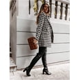 thumbnail image 4 of utcoco Womens 2026 Fashion Tweed Blazers Business Casual Double Breasted Open Front Plaid Blazer Jackets, 4 of 6