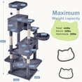 thumbnail image 5 of EDX 66" Cat Tree Tower for Indoor Cats, Multi-Level Durable Cat Climbing Tower, Large Pet House with Natural Sisal Scratching Post, Cozy Condo, Extended Platform, Kitten Toy and Hammock, Dark Grey, 5 of 7
