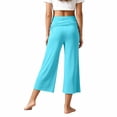 thumbnail image 7 of Lullu Girls Fold-Over Yoga Pants Stretch Loose Straight Cropped Pants (5-14Y), Sizes 5-14, 7 of 7