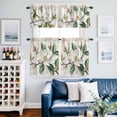 thumbnail image 2 of Spring Magnolia Kitchen Curtains Valances and Tiers Set of 3 Vintage White Floral Tier Curtains and Valance with Rod Pocket for Small Windows, 27.5"x24", 2 of 9