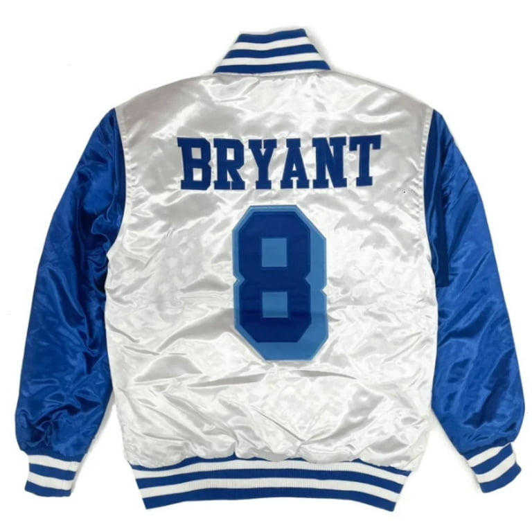 Kobe Bryant #8 Men's Headgear Classics x Nipsey Hussle Crenshaw Satin Jacket (XXX-Large, White), Size: 3XL