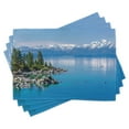 thumbnail image 1 of Ambesonne Landscape Place Mats Set of 4, Blue Water Lake Tahoe, Standard Size, Pale Blue Green Grey, 1 of 6