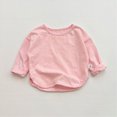 thumbnail image 2 of KPOPLK Baby Boys Long Sleeve T Shirts Kids Basic Shirts Crew Neck Solid Color Tops Casual Tees 1T 2T 3T 4T(7-8 Years,Pink), 2 of 4
