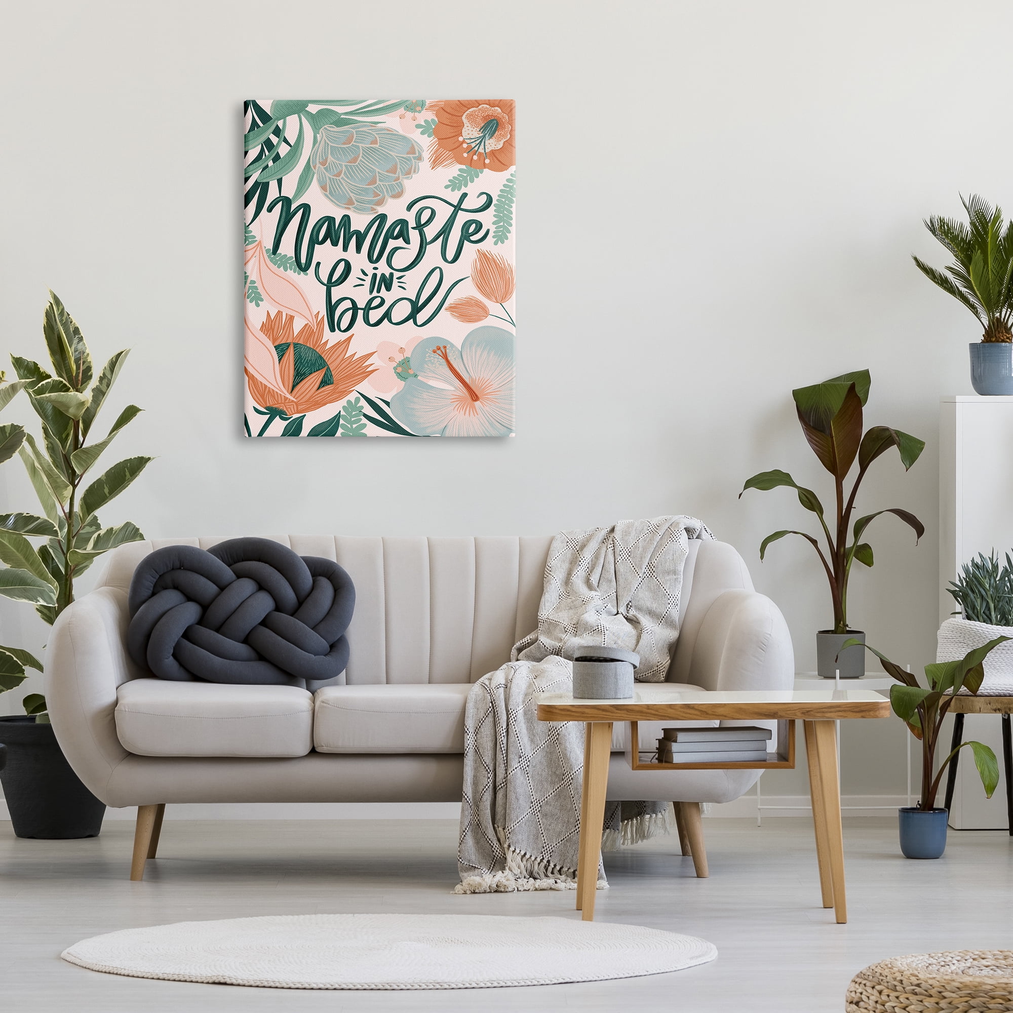 Stupell Industries Namaste In Bed Floral Botanical & Floral Painting Gallery Wrapped Canvas Print Wall Art, 30 x 40