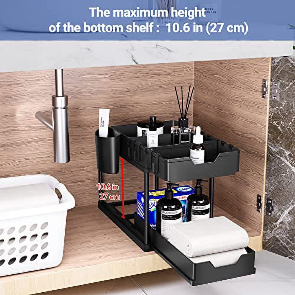 Kitchen Bathroom Organizer And Storage Racks 2 Tier Pull-out Type Kitchen  Accessories Bathroom Under Sink Storage Organizer Rack - AliExpress