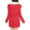 thumbnail image 2 of Gomelly Ladies Thickened Jacket Long Sleeve Outwear Coat Women Winter Warm Trench Coats Overcoat Red 2XL, 2 of 5