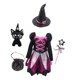 thumbnail image 2 of Disfraz de Halloween para Niñas jinwen Traje con Vara Gorro y Bolsa 120 cm, 2 of 8