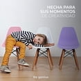 thumbnail image 3 of Sillas Infantiles para Niños con Asiento Ergonomico de Plastico y Estructura de Madera Diseño Tipo Eames - Sillas Preescolar Estilo Moderno con Soporte de Acero Set 2 Piezas, 3 of 5