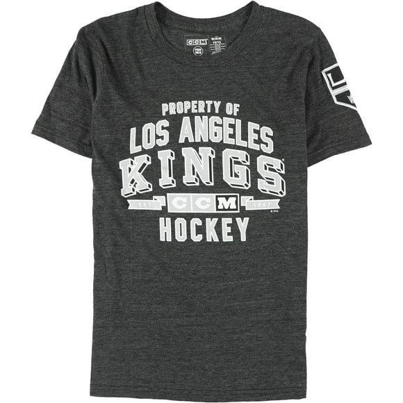 CCM Girls Property of Los Angeles Kings Hockey Graphic T-Shirt, Grey, Big Kids (8-20), M