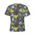 thumbnail image 6 of Qekee Geometric Classic Fit T-Shirt Men's Shirt Men's Tight Short Sleeves for Exercise, Running, Mountaineering - Geometric, 6 of 9