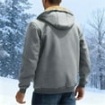 thumbnail image 6 of cocolona Mens Zip Up Hoodies Winter Warm Fleece Lined Sweatshirts Jackets Fashion Solid Color Coats Long Sleeve Drawstring Tops, 6 of 9