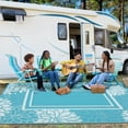 thumbnail image 3 of FairOnly 8'x10'Outdoor Rugs for Balcony Patio Beach Washable Plastic Straw Reversible Area Rug for RV Trip Picnic,Light Blue, 3 of 4