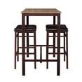 thumbnail image 4 of Linon Holly 3 Piece Steel & Wood Counter Height Pub Set Padded Seats in Brown, 4 of 7