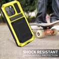thumbnail image 2 of Dteck for iPhone 15 Pro Case,Outdoor Sports Military Heavy Duty Metal Cover Shockproof Dustproof Full Body Case with Built in Tempered Glass Screen Protector Hybrid Kickstand Cover,Yellow, 2 of 9