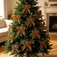 thumbnail image 7 of 12pc Coffee Velvet Christmas Bows Ornaments for Wreath Tree Garland Mantel Gift Box Holiday Decor, 7 of 7