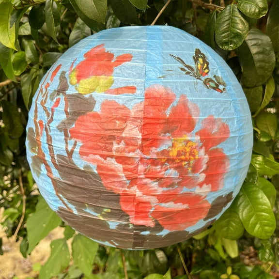 Namzi-b Paper Lanterns Decorative, Hanging Paper Lanterns Lanterns Indoor Outdoor for Home Lamps，Party,Event Decoration（blue，6pcs）