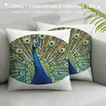 thumbnail image 3 of Autua Peacock Feathers Graphic Decorative Cushion Throw Pillow Cover for Home Sofa, Soft and Durable, Aesthetic Decor, 1PC 18x18in, 3 of 5
