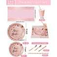 thumbnail image 3 of Birthday Party Tableware, 161 Pieces Pink and Rosegold Party Supplies, Party Dinnerware Sets Include Paper Plates Napkins Cups Silverware, for Shower Engagement Parties Decoration -20 Serves, 3 of 4