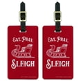thumbnail image 1 of Eat Pray Sleigh Christmas Winter Funny Humor Luggage ID Tags Suitcase Carry-On Cards - Set of 2, 1 of 4