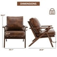 thumbnail image 6 of Bonzy Home Mid-Century Modern Accent Chair Upholstered Solid Wood Frame & Removable Cushions for Living Room Bedroom, Brown, 6 of 7