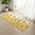 thumbnail image 3 of Sunflower Hallway Runner Rug 2'x5', Watercolor Yellow Flower Gradient Plant Washable Kitchen Runner Rug with Tassels, Laundry Room Rugs Woven Cotton Carpet for Bedroom Entryway Front Door, 3 of 9