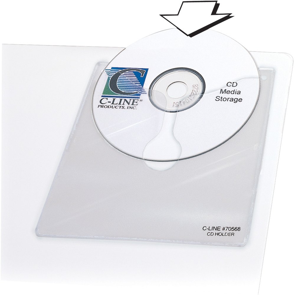 CLine SelfAdhesive CD Holder, Clear, 10 / Pack (Quantity) Walmart