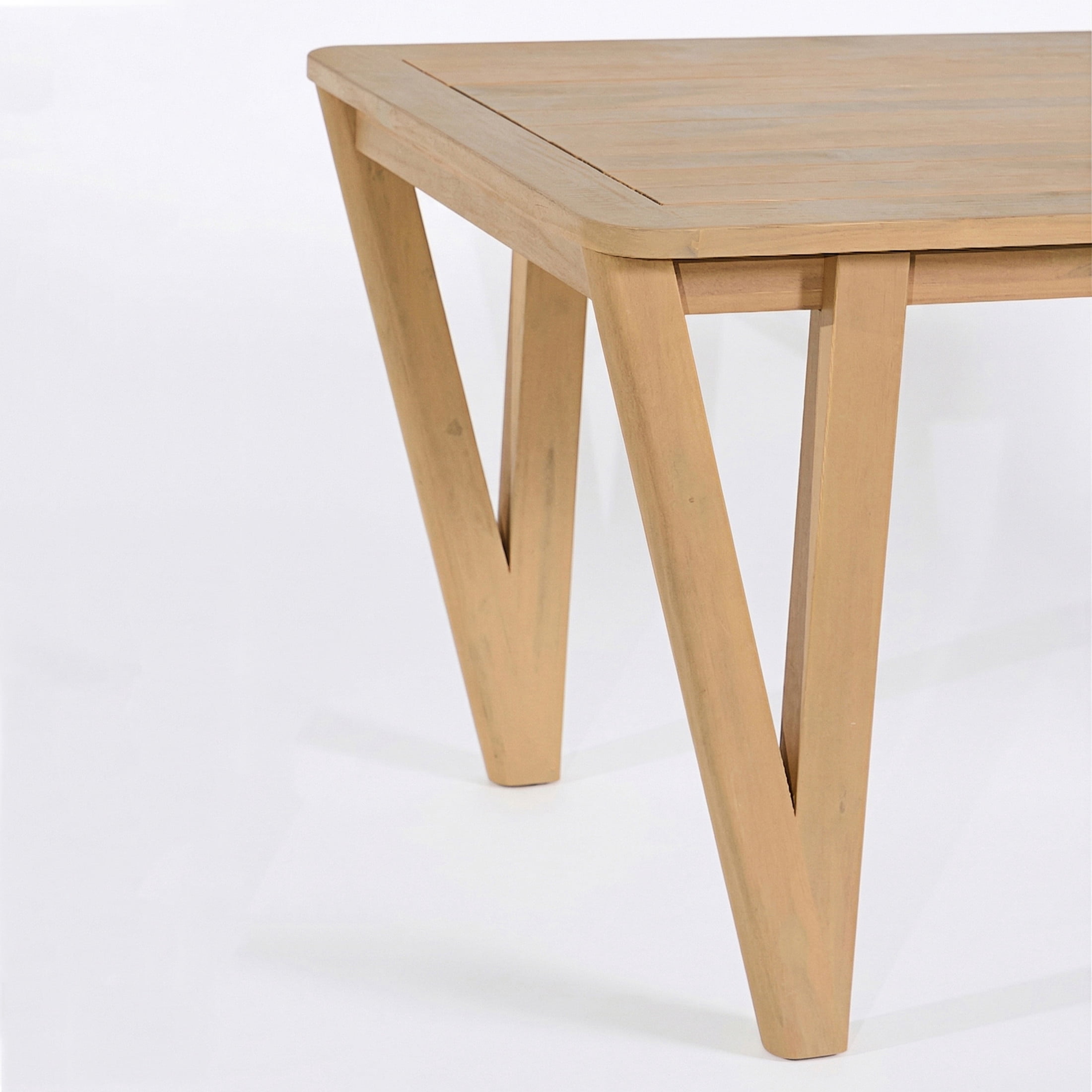 Christopher Knight Home 2-Piece Farmhouse Acacia Wood Patio Dining Table with Bench, Light Teak