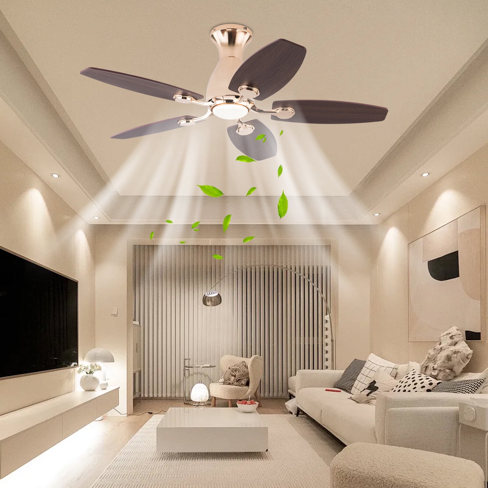 Ceiling Fan Chandelier, Ceiling Fan with Remote, Ceiling Fans with Lights and Remote Control (107*33cm/42*12.99in)