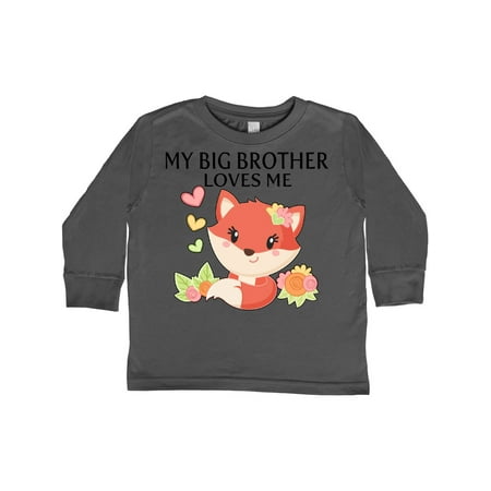 

Inktastic My Big Brother Loves Me- little fox Gift Toddler Boy or Toddler Girl Long Sleeve T-Shirt