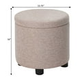 Designs4Comfort Round Accent Storage Ottoman with Reversible Tray Lid ...