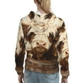 thumbnail image 7 of Lsque Butterfly Cow Barrel Pattern Casual Women's Hoodie,Hooded Sweatshirt with Kangaroo Pocket,Pullover Hoodie with Eye-catching Drawstrings-Medium, 7 of 7