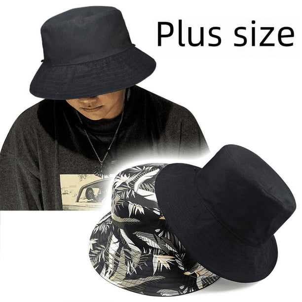 Sombrero de pescador con gran circunferencia de cabeza para hombre, sombrero para el sol grande con estampado de doble cara, estilo japonés, informal, coreano, de talla grande
