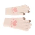 thumbnail image 2 of Guantes de punto de invierno con pantalla táctil, lindos guantes de invierno con patrón de pata de gato, guantes de invierno de punto, uso conveniente, 2 of 9