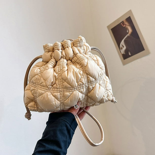 Bolso Bandolera Acolchado para Mujer Bolso Tipo Cubo Acolchado para Viajes Al Aire Libre Camel Walmart en linea