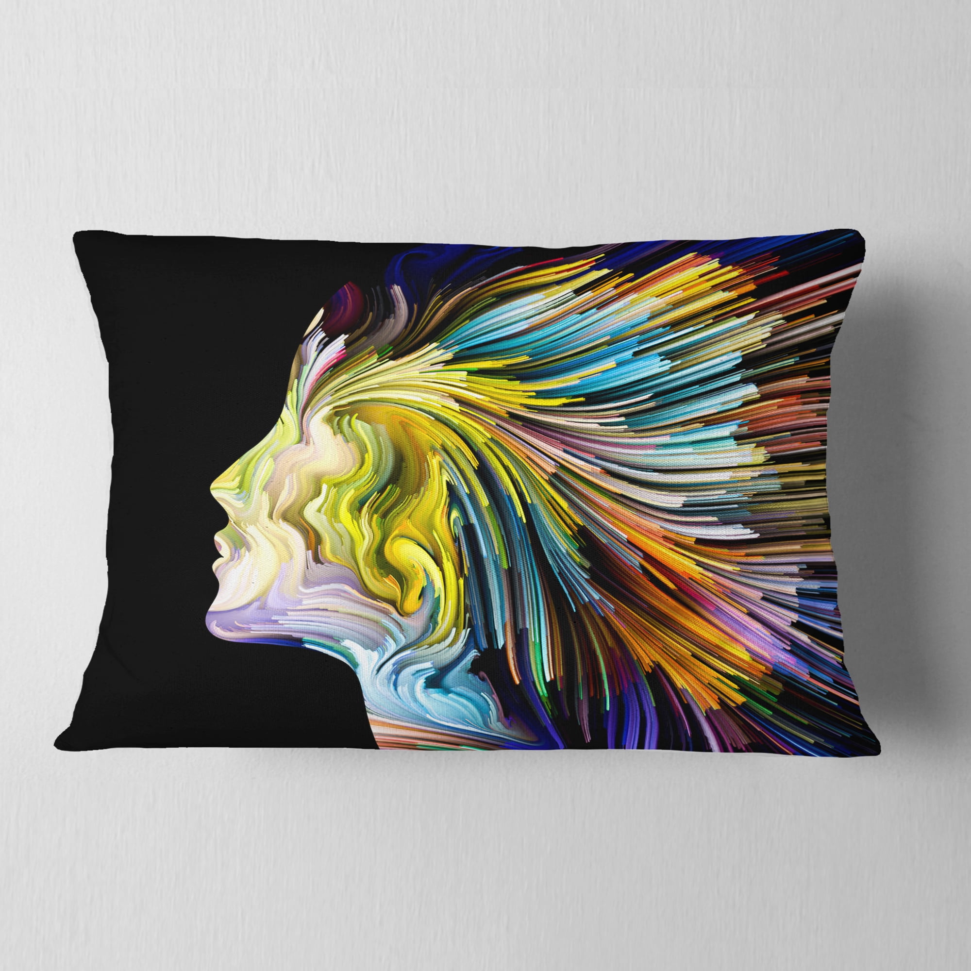 Designart Endless Imagination - Abstract Throw Pillow - 12x20